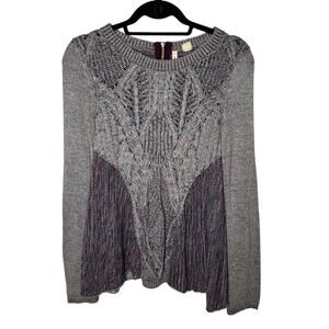 Anthropologie Moth Women's Anita Mixed Cable Knit Sweater Size XS